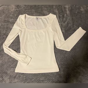 Princess Polly white square-neck long sleeve top